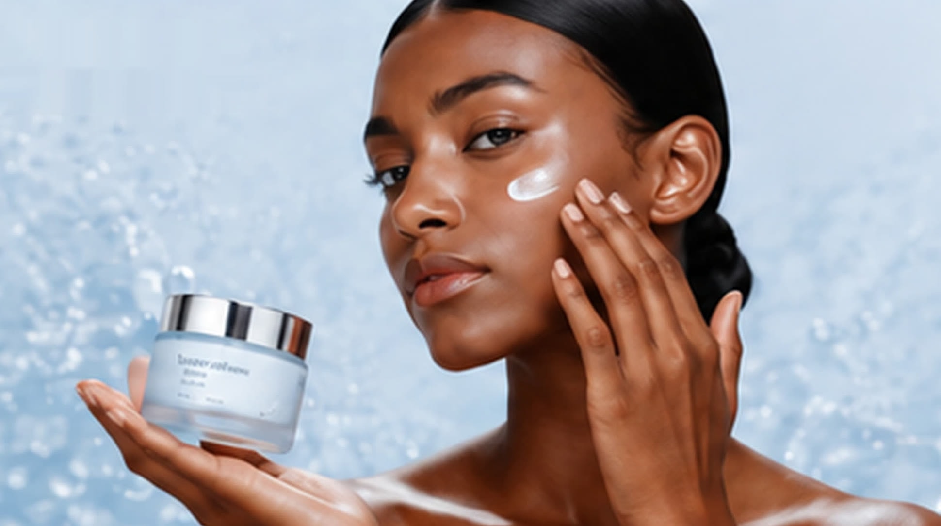 Woman applying a mesotherapy cream