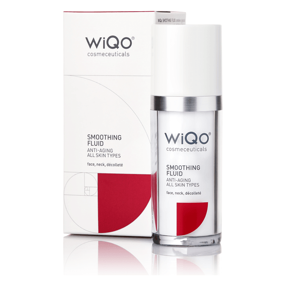 Smoothing face fluid bottle and box